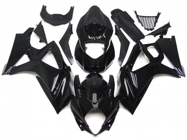 Slick Gloss Black Style 2007-2008 Suzuki GSXR 1000 Motorcycle Fairings Slick Gloss Black Style 2007-2008 Suzuki GSXR 1000 Motorcycle Fairings