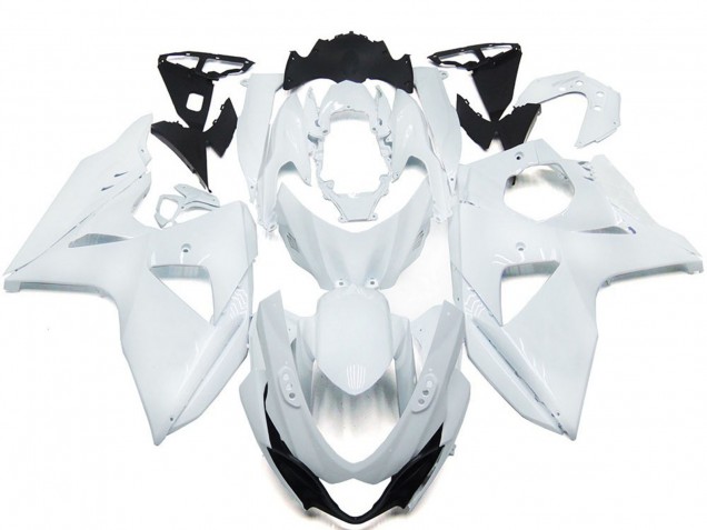 Solid Gloss white with Silver logo 2009-2016 Suzuki GSXR 1000 Motorcycle Fairings Solid Gloss white with Silver logo 2009-2016 Suzuki GSXR 1000 Motorcycle Fairings