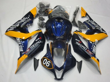 Special Deep Blue and Yellow 2007-2008 Honda CBR600RR Motorcycle Fairings