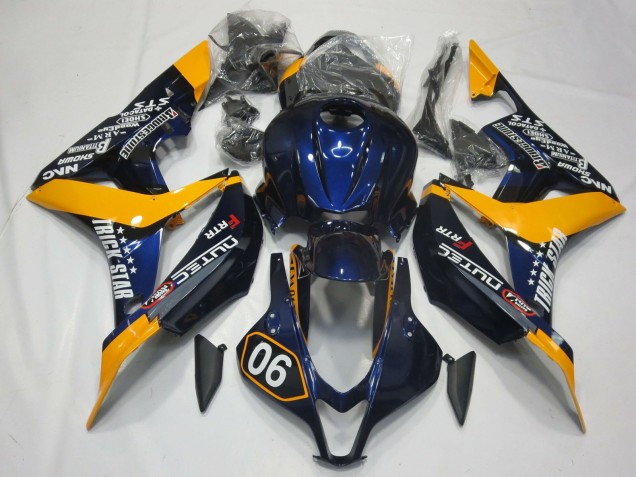 Special Deep Blue and Yellow 2007-2008 Honda CBR600RR Motorcycle Fairings Special Deep Blue and Yellow 2007-2008 Honda CBR600RR Motorcycle Fairings