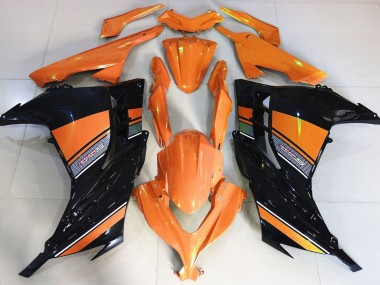 Sunrise Orange and Black 2013-2018 Kawasaki Ninja 300 Motorcycle Fairings