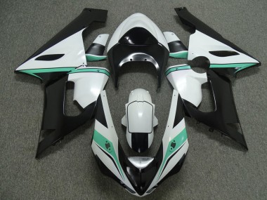 Teal white and Black 2005-2006 Kawasaki ZX6R Motorcycle Fairings