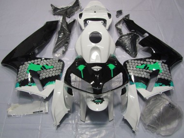 Turquoise Splatter on Gloss Black 2005-2006 Honda CBR600RR Motorcycle Fairings