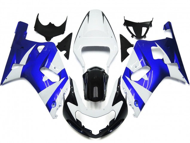 Vibrant Blue and White OEM Style 2001-2003 Suzuki GSXR 600-750 Motorcycle Fairings Vibrant Blue and White OEM Style 2001-2003 Suzuki GSXR 600-750 Motorcycle Fairings
