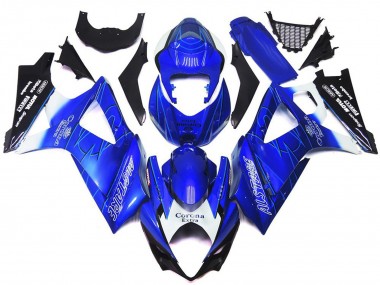 Vibrant Blue with White Corona 2007-2008 Suzuki GSXR 1000 Motorcycle Fairings