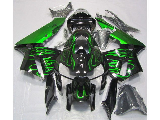 Vibrant Green Flame 2005-2006 Honda CBR600RR Motorcycle Fairings Vibrant Green Flame 2005-2006 Honda CBR600RR Motorcycle Fairings