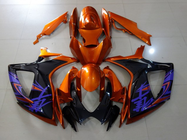 Vibrant Orange & Gloss Black 2006-2007 Suzuki GSXR 600-750 Motorcycle Fairings Vibrant Orange & Gloss Black 2006-2007 Suzuki GSXR 600-750 Motorcycle Fairings