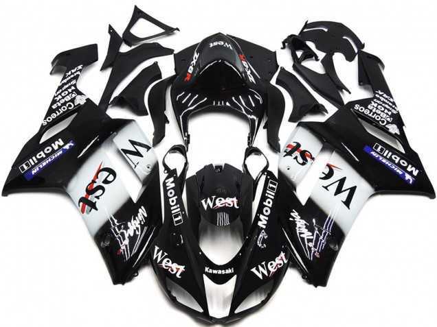 West Gloss Slick 2007-2008 Kawasaki ZX6R Motorcycle Fairings West Gloss Slick 2007-2008 Kawasaki ZX6R Motorcycle Fairings