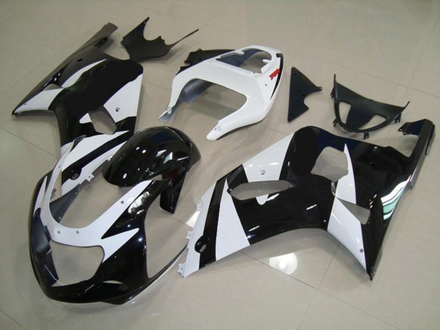 White and Black 2001-2003 Suzuki GSXR 600-750 Motorcycle Fairings White and Black 2001-2003 Suzuki GSXR 600-750 Motorcycle Fairings