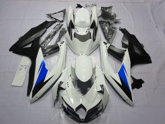White and Black 2008-2010 Suzuki GSXR 600-750 Motorcycle Fairings White and Black 2008-2010 Suzuki GSXR 600-750 Motorcycle Fairings