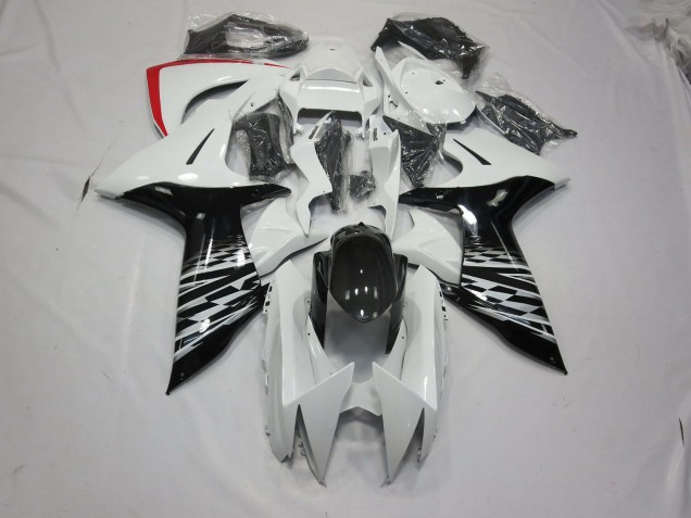 White and Black 2011-2020 Suzuki GSXR 600-750 Motorcycle Fairings