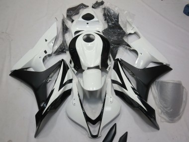 White and Black OEM Style 2007-2008 Honda CBR600RR Motorcycle Fairings