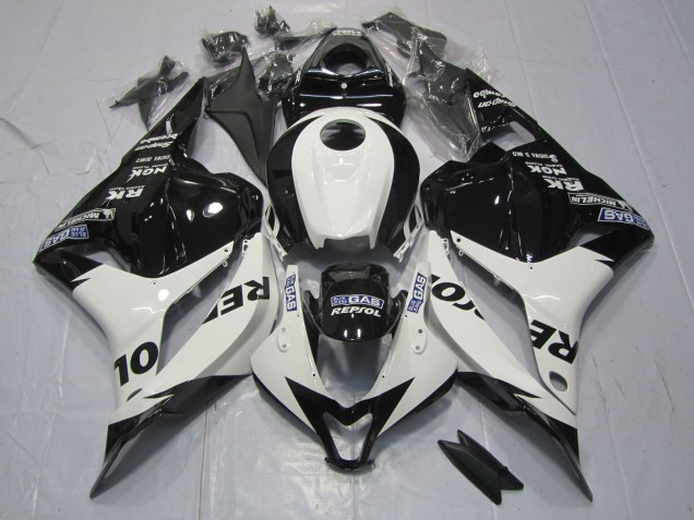 White and Black Repsol 2009-2012 Honda CBR600RR Motorcycle Fairings White and Black Repsol 2009-2012 Honda CBR600RR Motorcycle Fairings