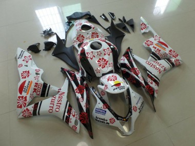 White and Red Nastro Azzurro 2007-2008 Honda CBR600RR Motorcycle Fairings