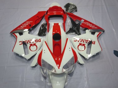 White and Red Pramac 2003-2004 Honda CBR600RR Motorcycle Fairings