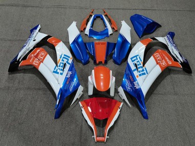 White Blue and Orange 2011-2015 Kawasaki ZX10R Motorcycle Fairings