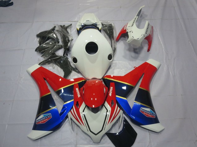 White Blue and Red 2008-2011 Honda CBR1000RR Motorcycle Fairings White Blue and Red 2008-2011 Honda CBR1000RR Motorcycle Fairings