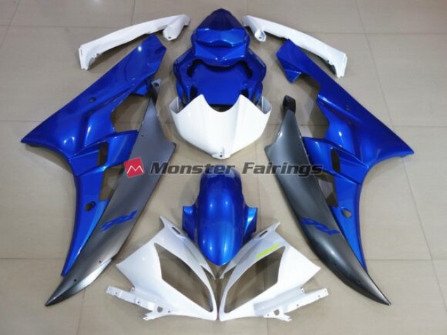 White Blue / Custom Yellow 2006-2007 Yamaha R6 Motorcycle Fairings White Blue / Custom Yellow 2006-2007 Yamaha R6 Motorcycle Fairings
