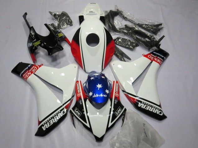 White Carrera 2008-2011 Honda CBR1000RR Motorcycle Fairings White Carrera 2008-2011 Honda CBR1000RR Motorcycle Fairings