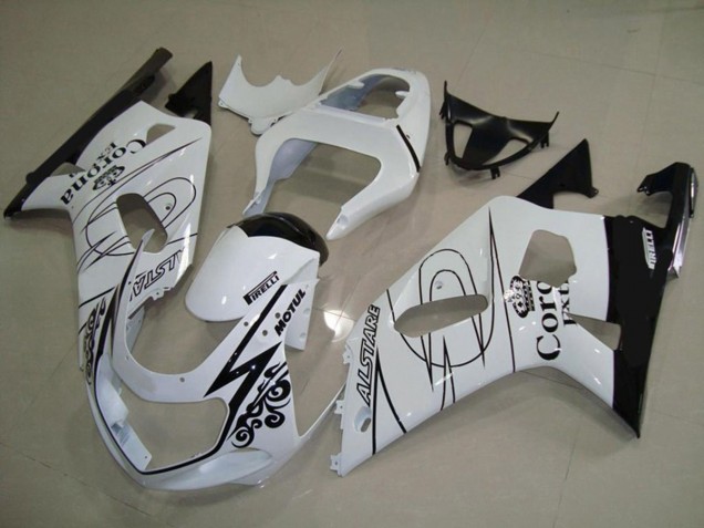White Corona 2001-2003 Suzuki GSXR 600-750 Motorcycle Fairings White Corona 2001-2003 Suzuki GSXR 600-750 Motorcycle Fairings