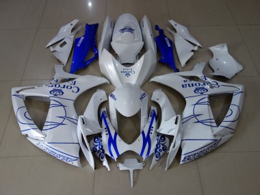 White Corona 2006-2007 Suzuki GSXR 600-750 Motorcycle Fairings