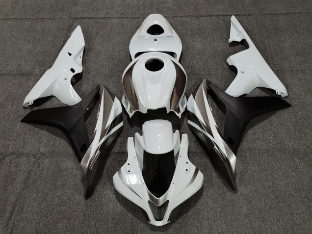 White Graphite and Black 2007-2008 Honda CBR600RR Motorcycle Fairings White Graphite and Black 2007-2008 Honda CBR600RR Motorcycle Fairings