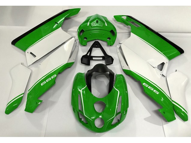 White Green and Black 2003-2004 Ducati 749 999 Motorcycle Fairings White Green and Black 2003-2004 Ducati 749 999 Motorcycle Fairings