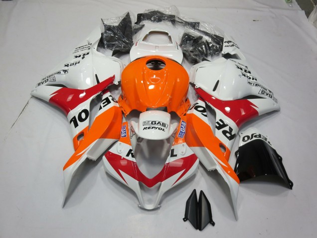White Orange Repsol 2009-2012 Honda CBR600RR Motorcycle Fairings White Orange Repsol 2009-2012 Honda CBR600RR Motorcycle Fairings