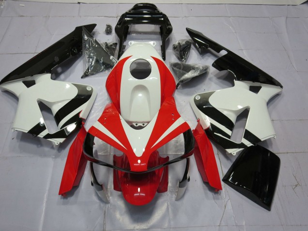 White Red and Black OEM 2003-2004 Honda CBR600RR Motorcycle Fairings White Red and Black OEM 2003-2004 Honda CBR600RR Motorcycle Fairings