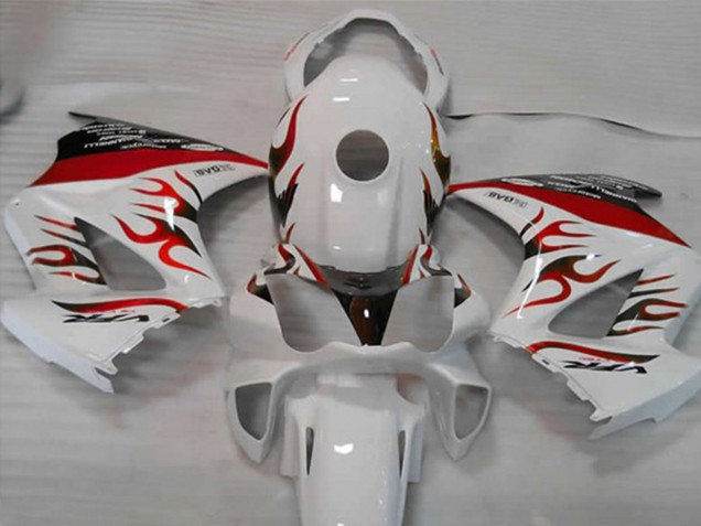White Red Flame 2002-2012 Honda VFR800 Motorcycle Fairings White Red Flame 2002-2012 Honda VFR800 Motorcycle Fairings