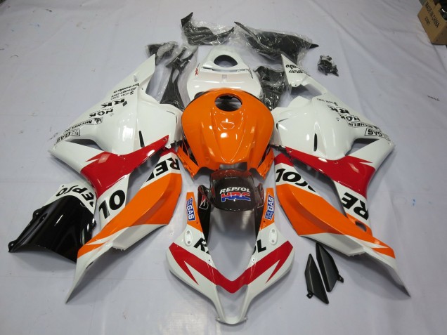 White Repsol 2009-2012 Honda CBR600RR Motorcycle Fairings White Repsol 2009-2012 Honda CBR600RR Motorcycle Fairings