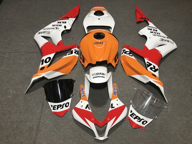 White Repsol Style 2007-2008 Honda CBR600RR Motorcycle Fairings White Repsol Style 2007-2008 Honda CBR600RR Motorcycle Fairings
