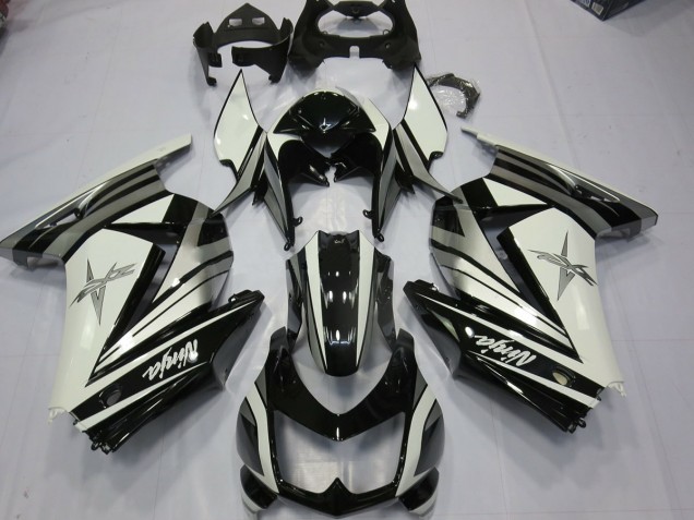 White Silver Star 2008-2013 Kawasaki Ninja 250 Motorcycle Fairings