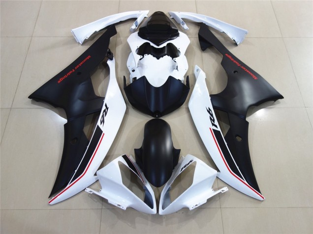 White with Black Custom OEM Style 2008-2016 Yamaha R6 Motorcycle Fairings White with Black Custom OEM Style 2008-2016 Yamaha R6 Motorcycle Fairings