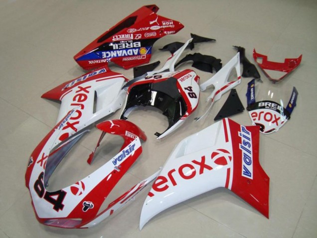 White Xerox 2007-2012 Ducati 848 1098 1198 Motorcycle Fairings White Xerox 2007-2012 Ducati 848 1098 1198 Motorcycle Fairings