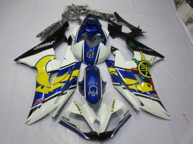 Yellow and Blue 2008-2016 Yamaha R6 Motorcycle Fairings