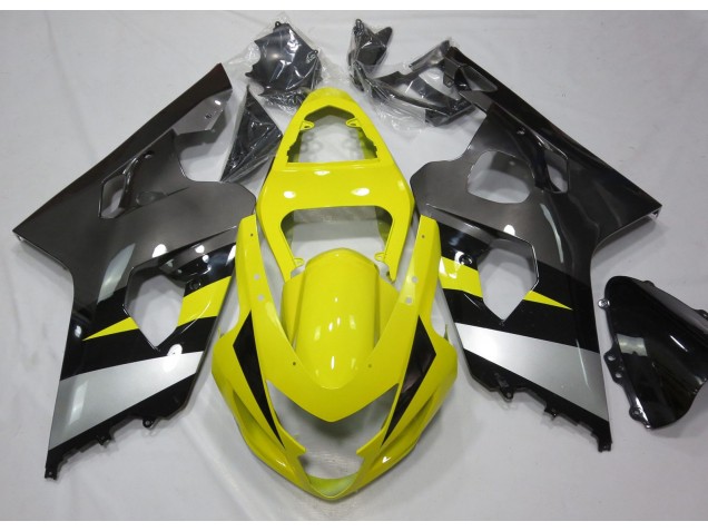 Yellow and Grey 2004-2005 Suzuki GSXR 600-750 Motorcycle Fairings Yellow and Grey 2004-2005 Suzuki GSXR 600-750 Motorcycle Fairings
