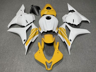 Yellow and White Side Stripe 2009-2012 Honda CBR600RR Motorcycle Fairings
