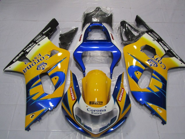 Yellow Corona 2001-2003 Suzuki GSXR 600-750 Motorcycle Fairings Yellow Corona 2001-2003 Suzuki GSXR 600-750 Motorcycle Fairings