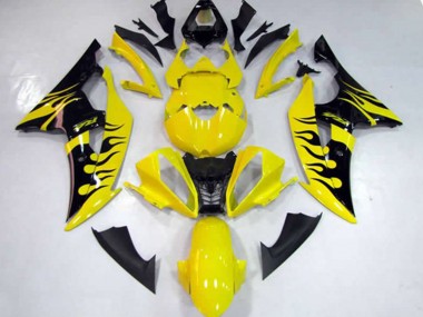 Yellow Flame 2008-2016 Yamaha R6 Motorcycle Fairings