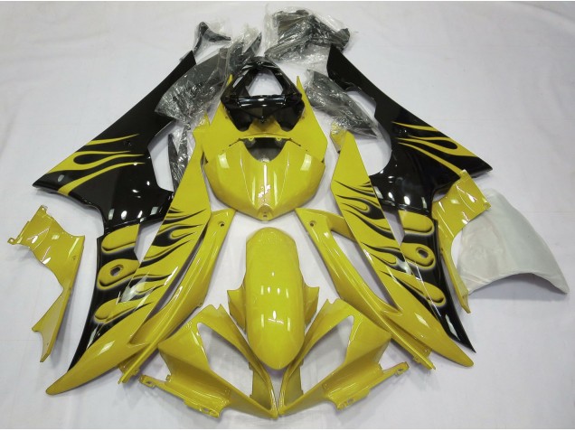 Yellow Flame Style 2008-2016 Yamaha R6 Motorcycle Fairings Yellow Flame Style 2008-2016 Yamaha R6 Motorcycle Fairings
