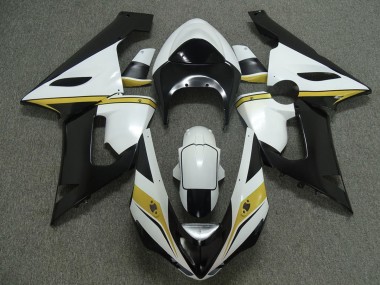 Yellow white and Black 2005-2006 Kawasaki ZX6R Motorcycle Fairings